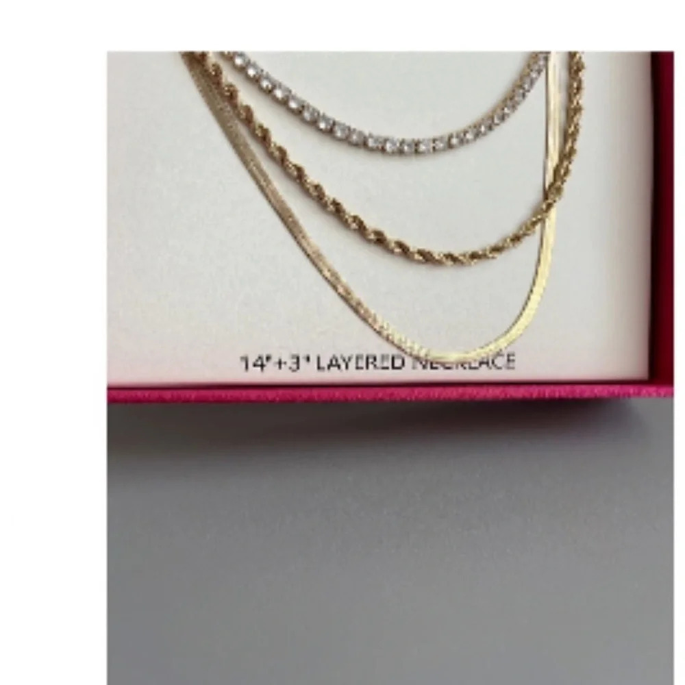 - HOUSE OF HARLOW 1960 GOLD TONE 3 IN 1 LAYERING NECKLACE 18” - Picture 15 of 16